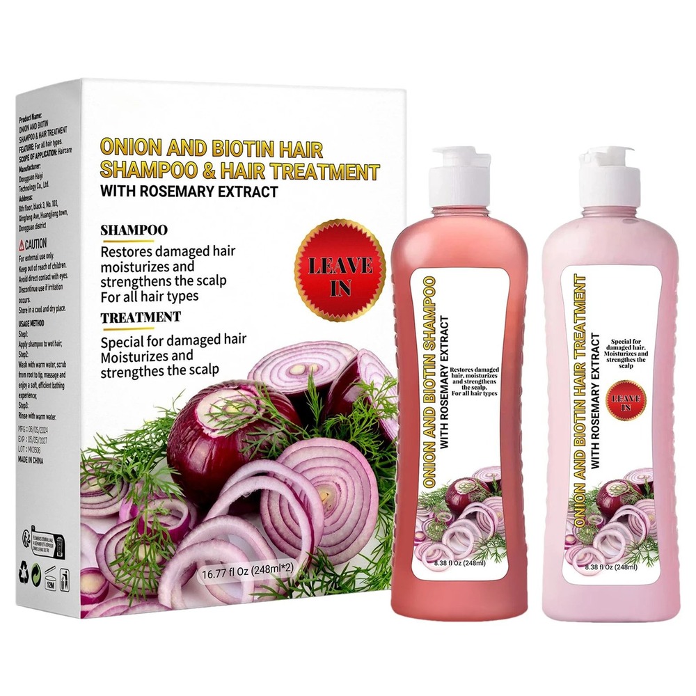 Yilest‎ Onion Biotin Rosemary Shampoo and Hair Treatment Set